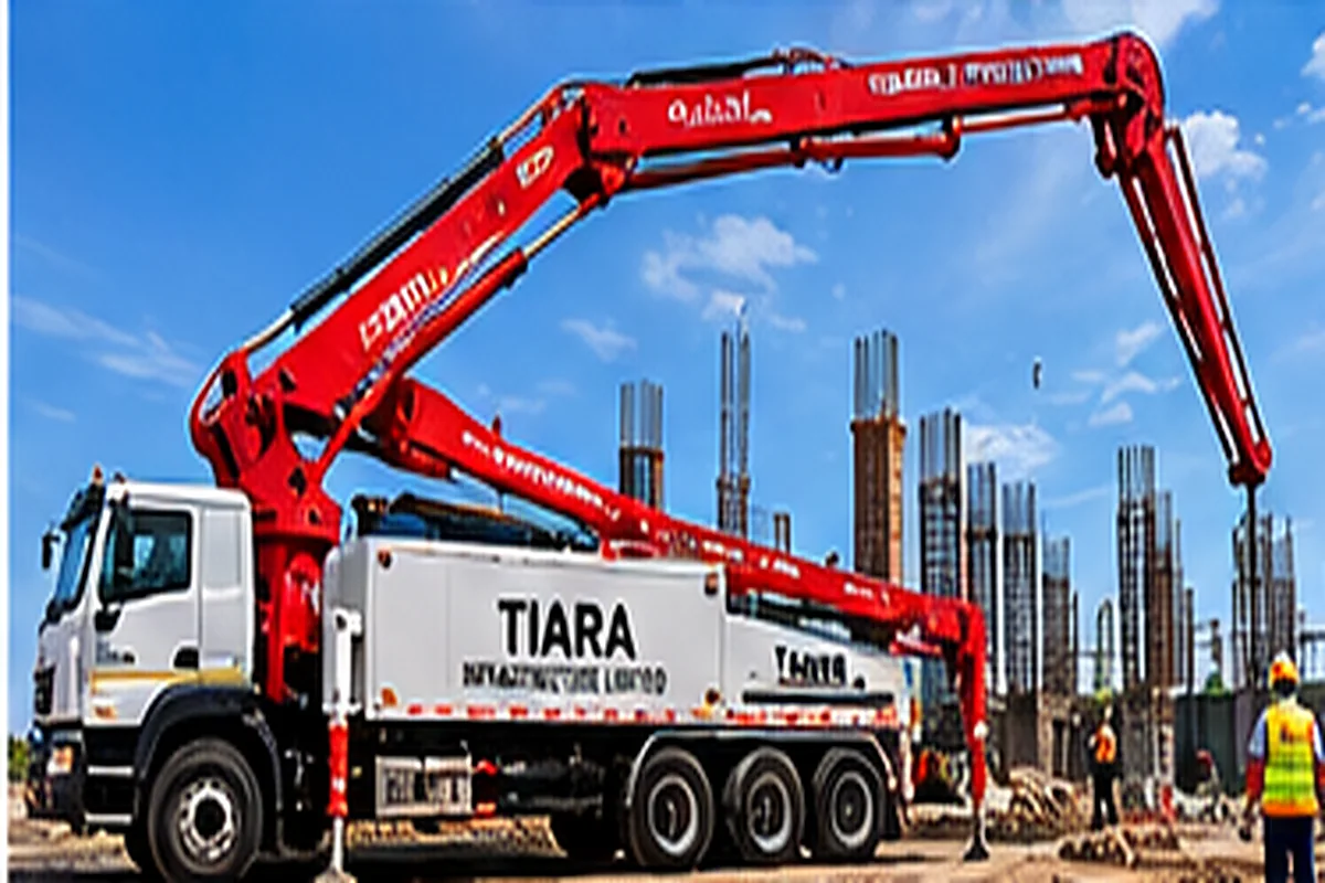 Concrete Pump (SP 1200, SP 1420 with Boom Placer) available for rental in Gujarat